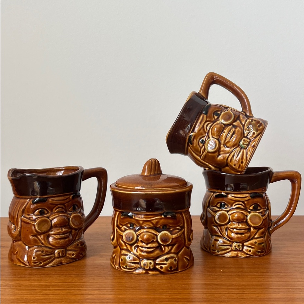 Vintage Ben Franklin, Sugar Bowl, Creamer (mugs)